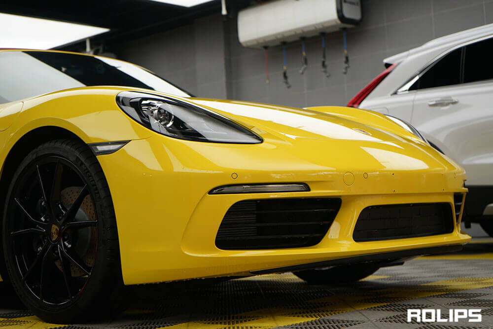 黃色保時(shí)捷貼隱形車衣會(huì)影響車漆嗎？（5）